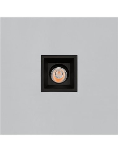 Downlight LED COB quadrado MOVE 6cm 5W texturizado branco/preto, 2700K 380lm/3000K 415lm, IP44/IP20
