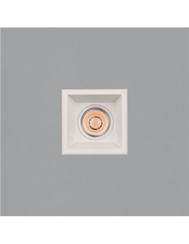 Downlight LED encastrable carré COB MOVE 8cm 12W blanc texturé/noir, 2700K 1160lm/3000K 1260lm, IP44/IP20