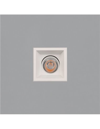 Downlight LED encastrable carré COB MOVE 8cm 12W texturé blanc/noir, 2700K 1160lm/3000K 1260lm, IP44/IP20