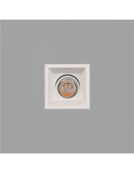 Downlight LED COB quadrado MOVE 8cm 12W texturizado branco/preto, 2700K 1160lm/3000K 1260lm, IP44/IP20