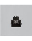 Downlight LED encastrable carré COB MOVE 8cm 12W blanc texturé/noir, 2700K 1160lm/3000K 1260lm, IP44/IP20