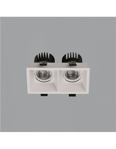 Downlight LED COB Quadrado x2 Embutida MOVE 8 2x12W 2700K 2320lm/3000K 2520lm IP44/IP20