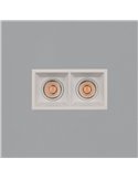 Downlight LED COB Carré x2 Encastrable MOVE 8 2x12W 2700K 2320lm/3000K 2520lm IP44/IP20
