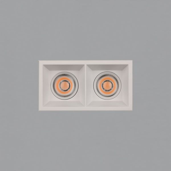 Downlight LED COB Carré x2 Encastrable MOVE 8 2x12W 2700K 2320lm/3000K 2520lm IP44/IP20