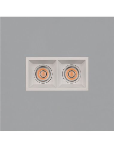 Downlight LED COB Quadrado x2 Embutida MOVE 8 2x12W 2700K 2320lm/3000K 2520lm IP44/IP20