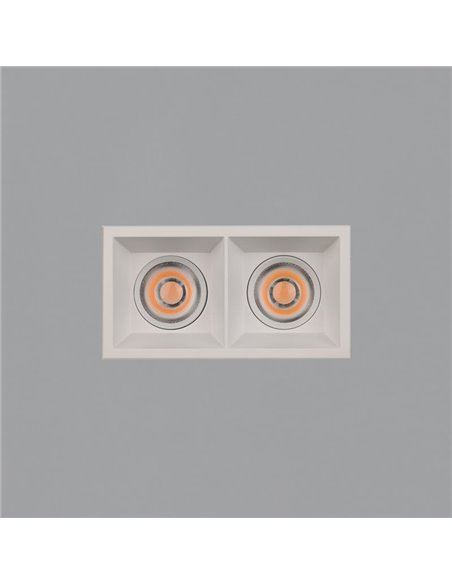 Downlight LED COB Carré x2 Encastrable MOVE 8 2x12W 2700K 2320lm/3000K 2520lm IP44/IP20