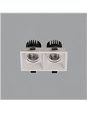 Downlight LED COB Carré x2 Encastrable MOVE 8 2x12W 2700K 2320lm/3000K 2520lm IP44/IP20