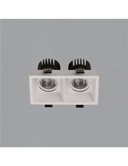 Downlight LED COB Quadrado x2 Embutida MOVE 8 2x12W 2700K 2320lm/3000K 2520lm IP44/IP20