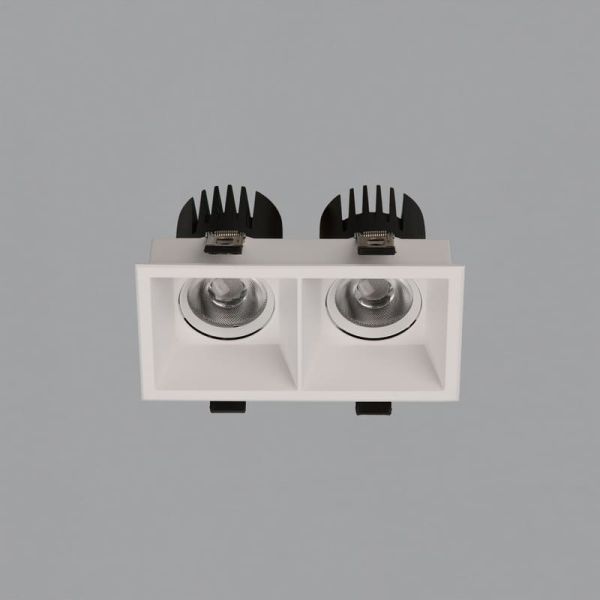 Downlight LED COB Carré x2 Encastrable MOVE 8 2x12W 2700K 2320lm/3000K 2520lm IP44/IP20