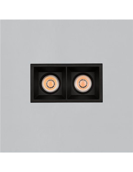 Downlight LED COB Carré x2 Encastrable MOVE 8 2x12W 2700K 2320lm/3000K 2520lm IP44/IP20