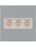Downlight LED COB carré x3 Encastrable MOVE 8 3x12W 2700K 3480lm/3000K 3780lm IP44/IP20