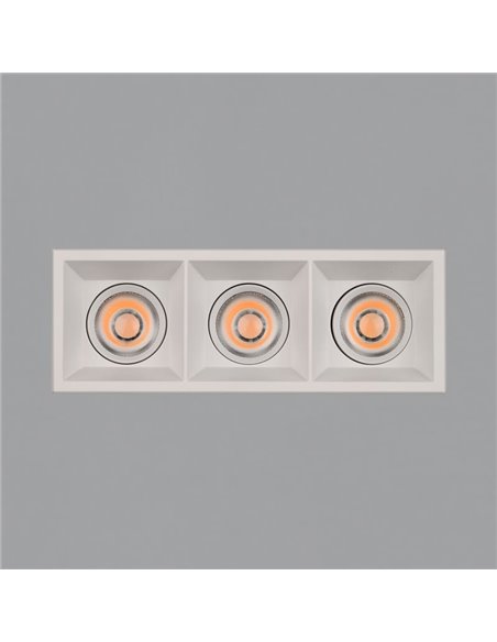 Downlight LED COB Quadrado x3 Embutida MOVE 8 3x12W 2700K 3480lm/3000K 3780lm IP44/IP20