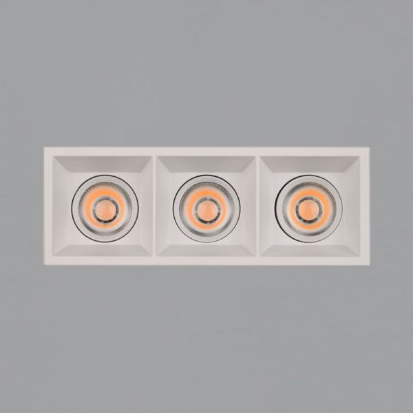 Downlight LED COB Quadrado x3 Embutida MOVE 8 3x12W 2700K 3480lm/3000K 3780lm IP44/IP20