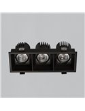 Downlight LED COB Quadrado x3 Embutida MOVE 8 3x12W 2700K 3480lm/3000K 3780lm IP44/IP20