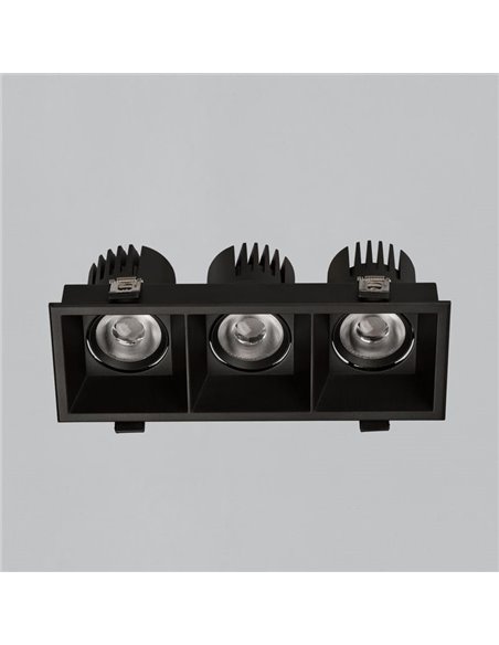 Downlight cuadrado LED COB x3 Empotrable MOVE 8 3x12W 2700K 3480lm/3000K 3780lm  IP44/IP20