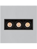 Downlight LED COB carré x3 Encastrable MOVE 8 3x12W 2700K 3480lm/3000K 3780lm IP44/IP20