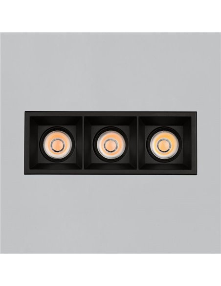 Downlight LED COB carré x3 Encastrable MOVE 8 3x12W 2700K 3480lm/3000K 3780lm IP44/IP20