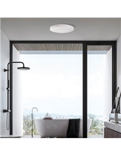 MOON petit plafonnier LED rond 19cm Opale, 10W 1100lm, IP44 2700K-3000K avec interrupteur coulissant 2