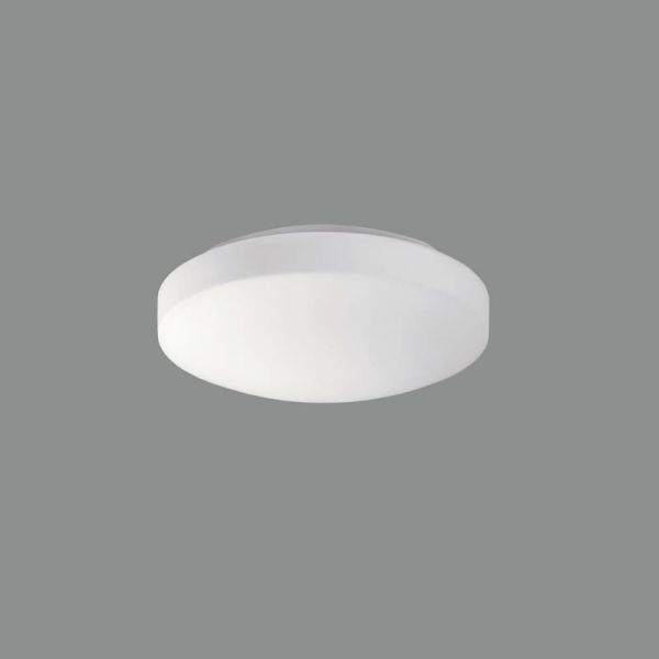 MOON petit plafonnier LED rond 19cm Opale, 10W 1100lm, IP44 2700K-3000K avec interrupteur coulissant