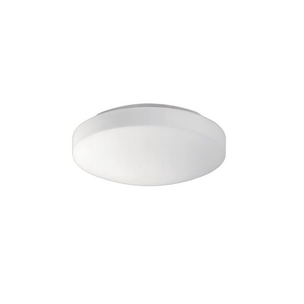 MOON petit plafonnier LED rond 19cm Opale, 10W 1100lm, IP44 2700K-3000K avec interrupteur coulissant