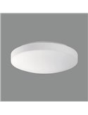Plafonnier LED rond moyen MOON 28cm Opale, 18W 1890lm, IP44 2700K-3000K avec interrupteur coulissant