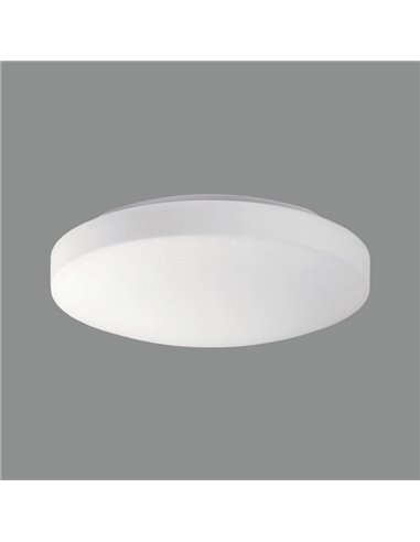 Plafonnier LED rond moyen MOON 28cm Opale, 18W 1890lm, IP44 2700K-3000K avec interrupteur coulissant