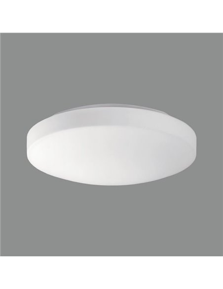 Plafonnier LED rond moyen MOON 28cm Opale, 18W 1890lm, IP44 2700K-3000K avec interrupteur coulissant