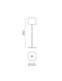 Lámpara Sobremesa LED portátil STROLL 3.5W 296Lm, Interruptor táctil, Batería integrada, Regulable intensidad y 2200K-2700K