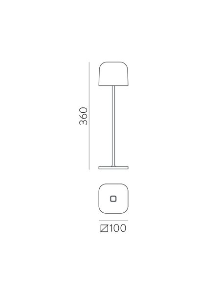Lámpara Sobremesa LED portátil STROLL 3.5W 296Lm, Interruptor táctil, Batería integrada, Regulable intensidad y 2200K-2700K