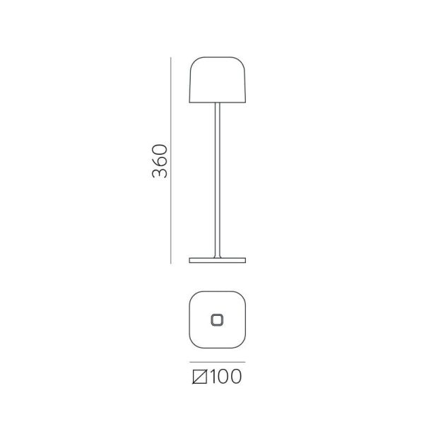 Lámpara Sobremesa LED portátil STROLL 3.5W 296Lm, Interruptor táctil, Batería integrada, Regulable intensidad y 2200K-2700K