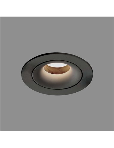 MUSCA Anneau Encastrable Ø10cm Noir Texturé, pour ampoule LED GU10 8W, CL.II