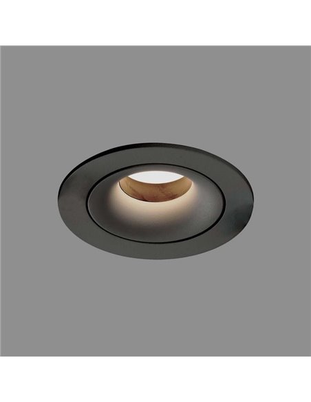 MUSCA Anneau Encastrable Ø10cm Noir Texturé, pour ampoule LED GU10 8W, CL.II