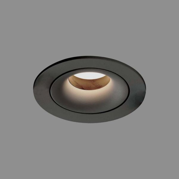 Aro Empotrable MUSCA Ø10cm Negro Texturado, para bombilla LED GU10 8W, CL.II
