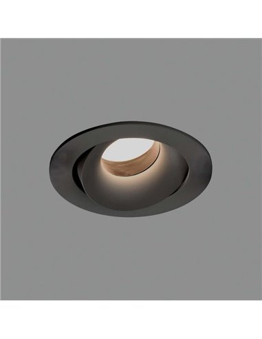 Aro Empotrable MUSCA Ø10cm Negro Texturado, para bombilla LED GU10 8W, CL.II
