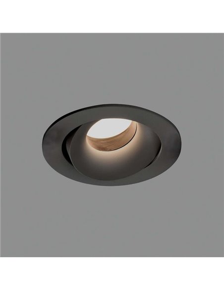 MUSCA Anneau Encastrable Ø10cm Noir Texturé, pour ampoule LED GU10 8W, CL.II