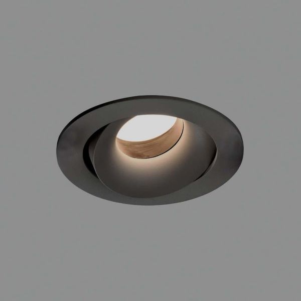 Aro Empotrable MUSCA Ø10cm Negro Texturado, para bombilla LED GU10 8W, CL.II