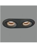 Aro Empotrable MUSCA Ø9,2x20,5cm Negro Texturado, para bombilla LED GU10 2x8W, CL.II 