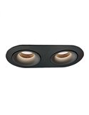 Aro Empotrable MUSCA Ø9,2x20,5cm Negro Texturado, para bombilla LED GU10 2x8W, CL.II 