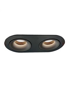 Aro Empotrable MUSCA Ø9,2x20,5cm Negro Texturado, para bombilla LED GU10 2x8W, CL.II 