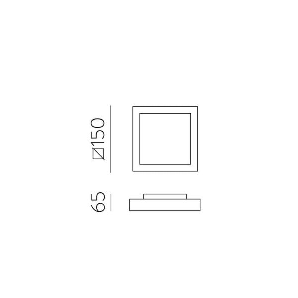 Plafonnier extérieur LED NEXUS 15cm Anthracite Texturé, 10W 3000K 630lm, IP65