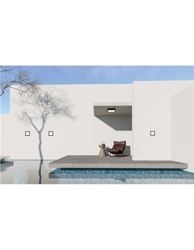 Plafón exterior LED NEXUS 15cm Antracita Texturado, 10W 3000K 630lm, IP65