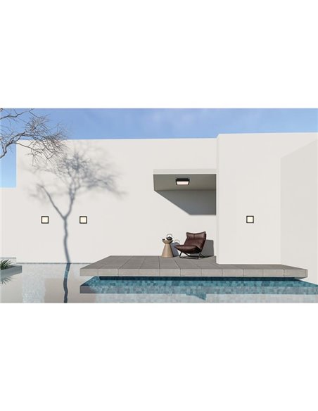 Plafón exterior LED NEXUS 15cm Antracita Texturado, 10W 3000K 630lm, IP65