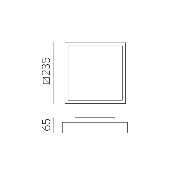 Plafonnier extérieur LED NEXUS 23cm Anthracite Texturé, 10W 3000K 1060lm, IP65