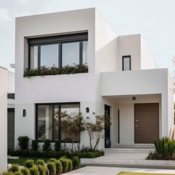 Applique d'extérieur NORI 2 lumières haut et bas, Blanc Texturé, Pour 2 Ampoules E27 15W, IP65