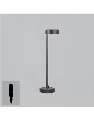 Baliza LED alta con pincho para exterior SKAT Antracita Texturado, LED 7W 3000K 340lm, CRI90 CL.I IP65