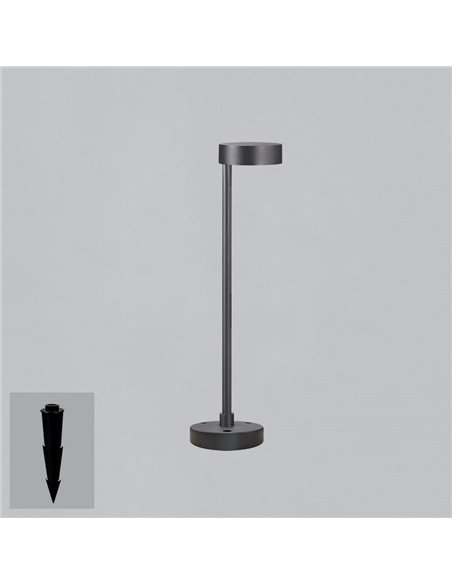 Farol alto LED com ponta para exterior SKAT Antracite Texturizado, LED 7W 3000K 340lm, CRI90 CL.I IP65