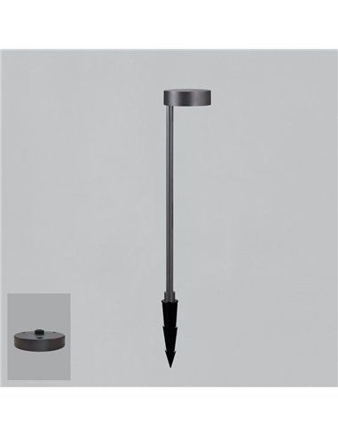 Baliza LED alta con pincho para exterior SKAT Antracita Texturado, LED 7W 3000K 340lm, CRI90 CL.I IP65