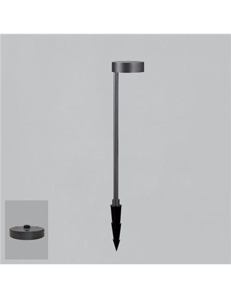 Baliza LED alta con pincho para exterior SKAT Antracita Texturado, LED 7W 3000K 340lm, CRI90 CL.I IP65