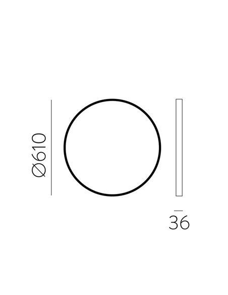 Espelho redondo sem iluminação preto, tamanhos diferentes: Ø61cm - Ø81cm - Ø101cm