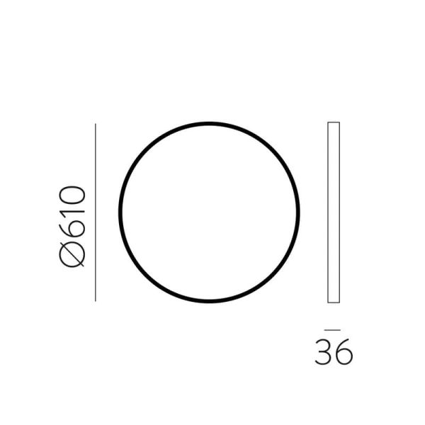 Miroir rond sans éclairage Noir, différentes tailles : Ø61cm - Ø81cm - Ø101cm